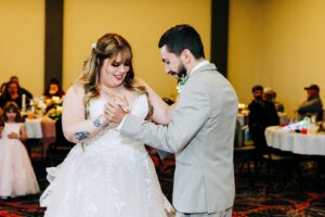 Bride and groom first dance during Kwataqnuk Resort wedding reception