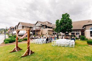 Outdoor wedding venue at Kwataqnuk Resort in Polson, MT