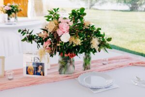 Detail photo of reception table setup at Flathead Lake Forevers