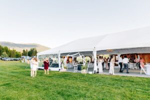 Flathead Lake Forevers white wedding reception tent