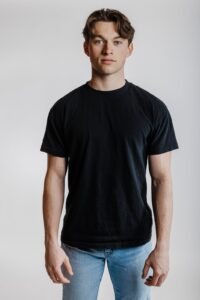 Model digital of male model in jeans and black t-shirt