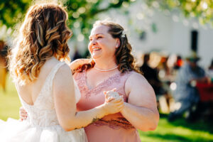 Mother and daughter dance at McVey Homestead outdoor wedding reception